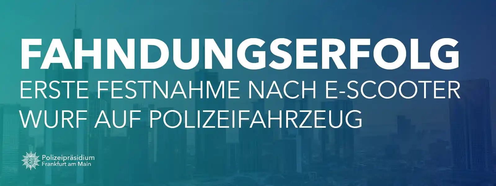 Image from Polizei Frankfurt am Main: ⛓️💥*Erste Festnahme nach E-Scooter Wurf auf Polizeifahrzeug an Silve...