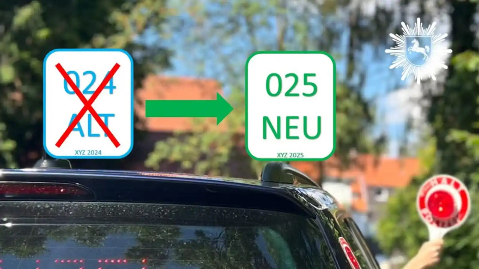 Image from Polizei Northeim: 🫵Heute schon gewechselt❓ Aus 🔵 wird 🟢 Ihr besitzt ein/e Microcar, ...