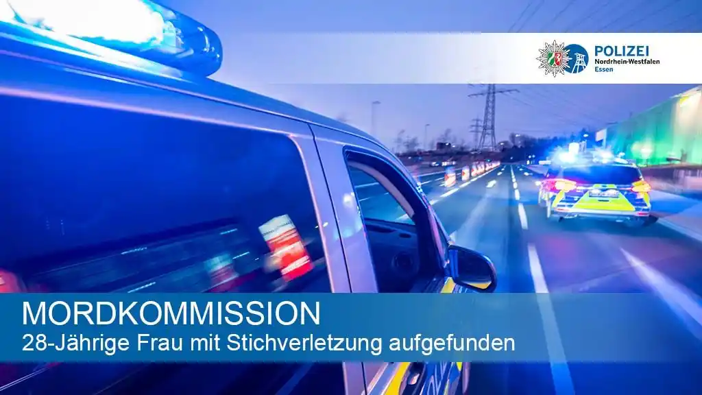 Image from Polizei NRW Essen: *28-jährige Frau mit Stichverletzung aufgefunden - zwei Personen festg...