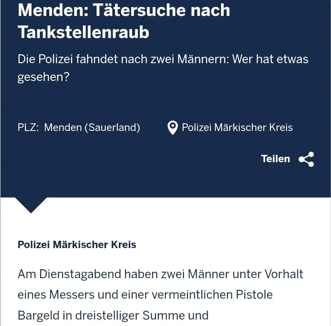 Image from Polizei NRW Märkischer Kreis: ... weiter geht's hier: https://maerkischer-kreis.polizei.nrw/presse/m...