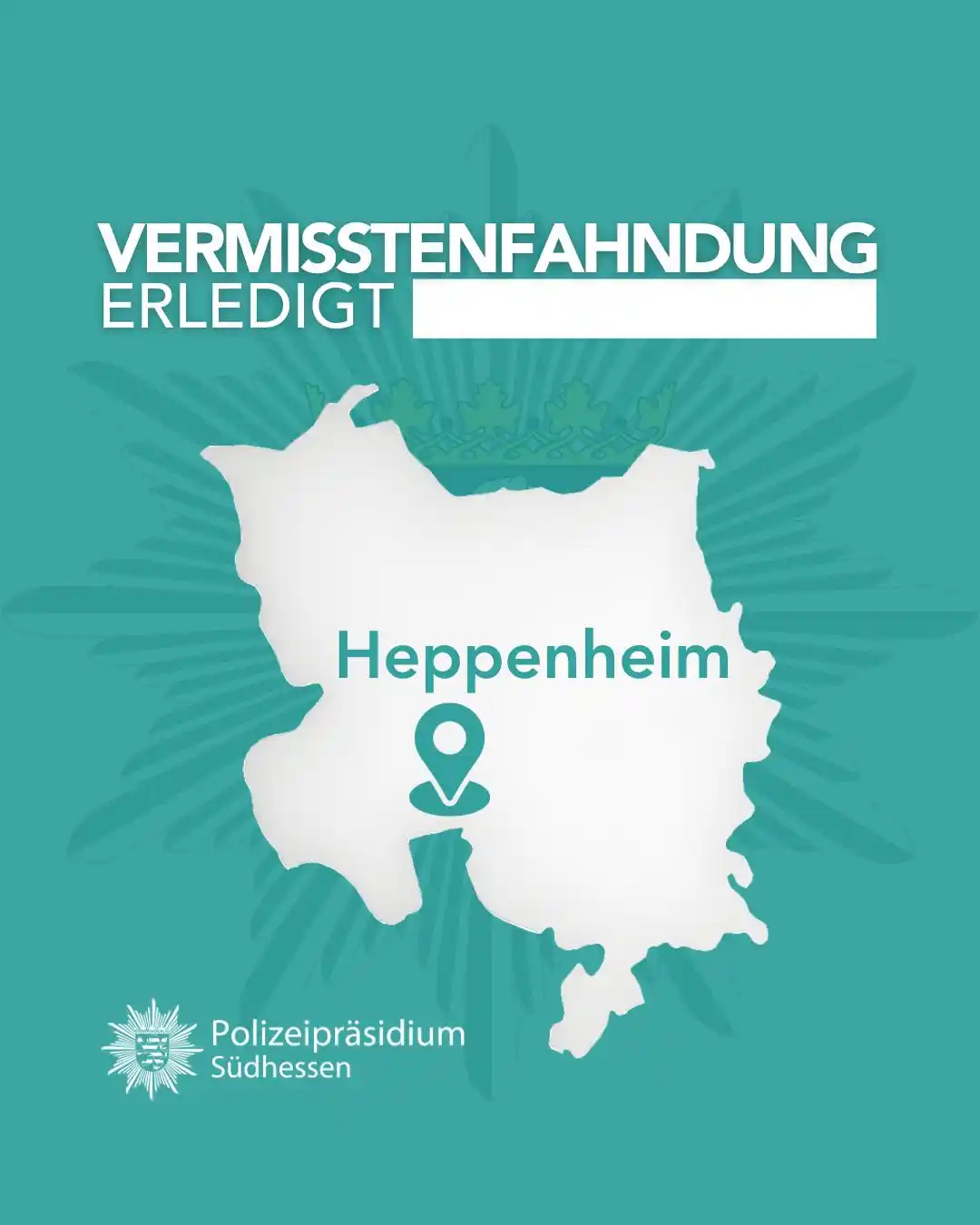 Image from Polizei Südhessen: *Rücknahme der Vermisstenfahndung* 👤 Die vermisste Person konnte heu...