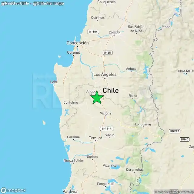 Image from Red Geocientífica de Chile: REVISADO ⚠️ | Un sismo de magnitud 4.3 (Ml) ocurrió a las 14:01:46 hor...