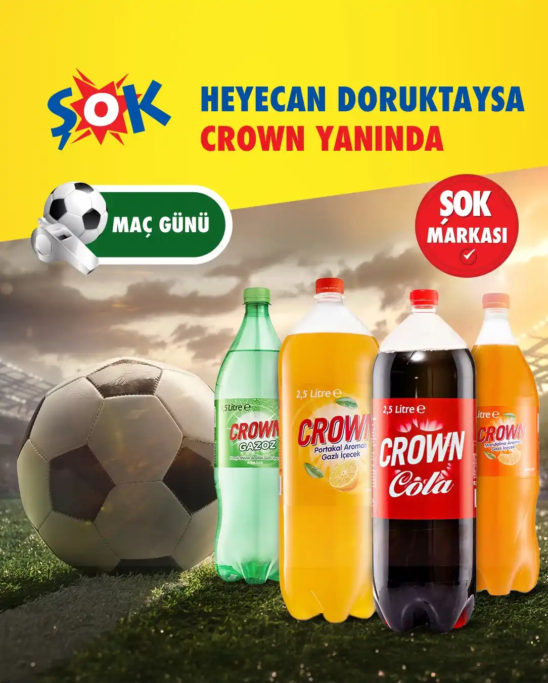 Image from Şok Marketler: Heyecan doruktaysa Crown Cola hem ŞOK'ta hem de Cepte ŞOK'ta! 🤩 <a c...