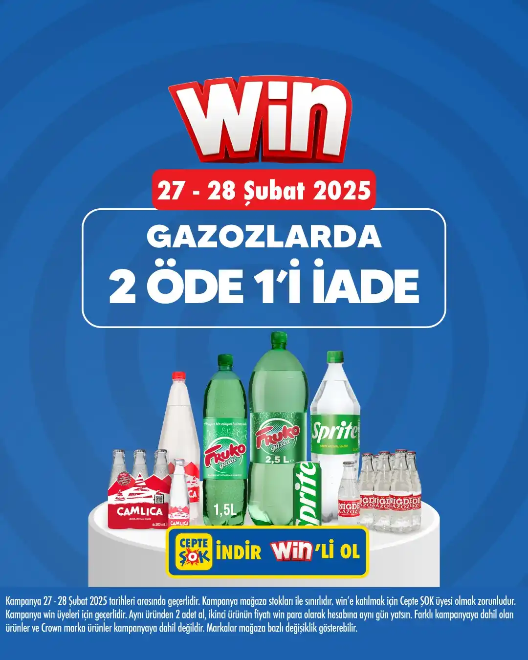 Image from Şok Marketler: Gazozlarda 2 Öde 1’i İade! Gazozlarda aynı üründen 2 adet al, ikinci ...