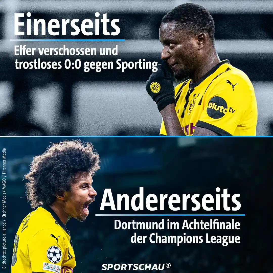 Image from Sportschau: ❗Borussia Dortmund steht im Achtelfinale der Champions League. Dem in ...
