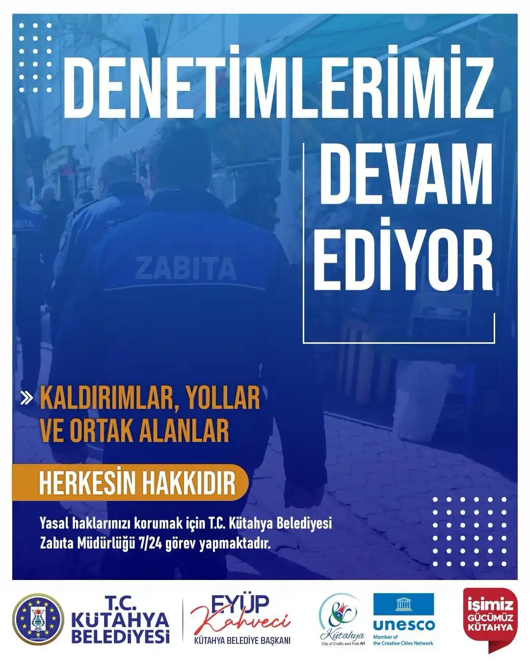 Image from T.C. Kütahya Belediyesi: 📢 Şehrimizin düzen ve güveni için sahadayız! 🏙️👮♂️ 👉🏻 Kütahya Be...