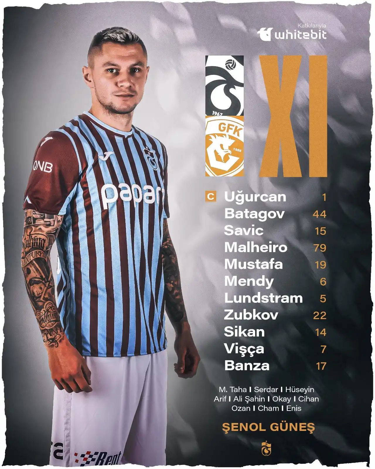 Image from Trabzonspor: 📃 Gaziantep FK maçı ilk 11’imiz <a class="text-blue-500 hover:underl...
