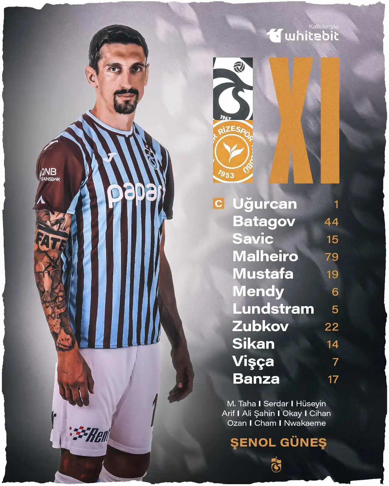 Image from Trabzonspor: 📃 Çaykur Rizespor maçı ilk 11’imiz <a class="text-blue-500 hover:und...
