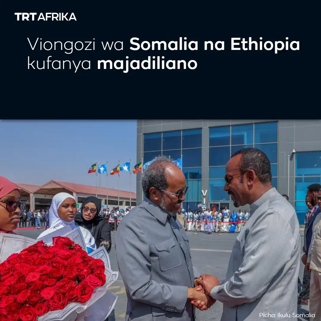 Image from TRT Afrika Swahili: 🇸🇴 🇪🇹 Waziri Mkuu wa Ethiopia Abiy Ahmed anafanya ziara nchini Som...
