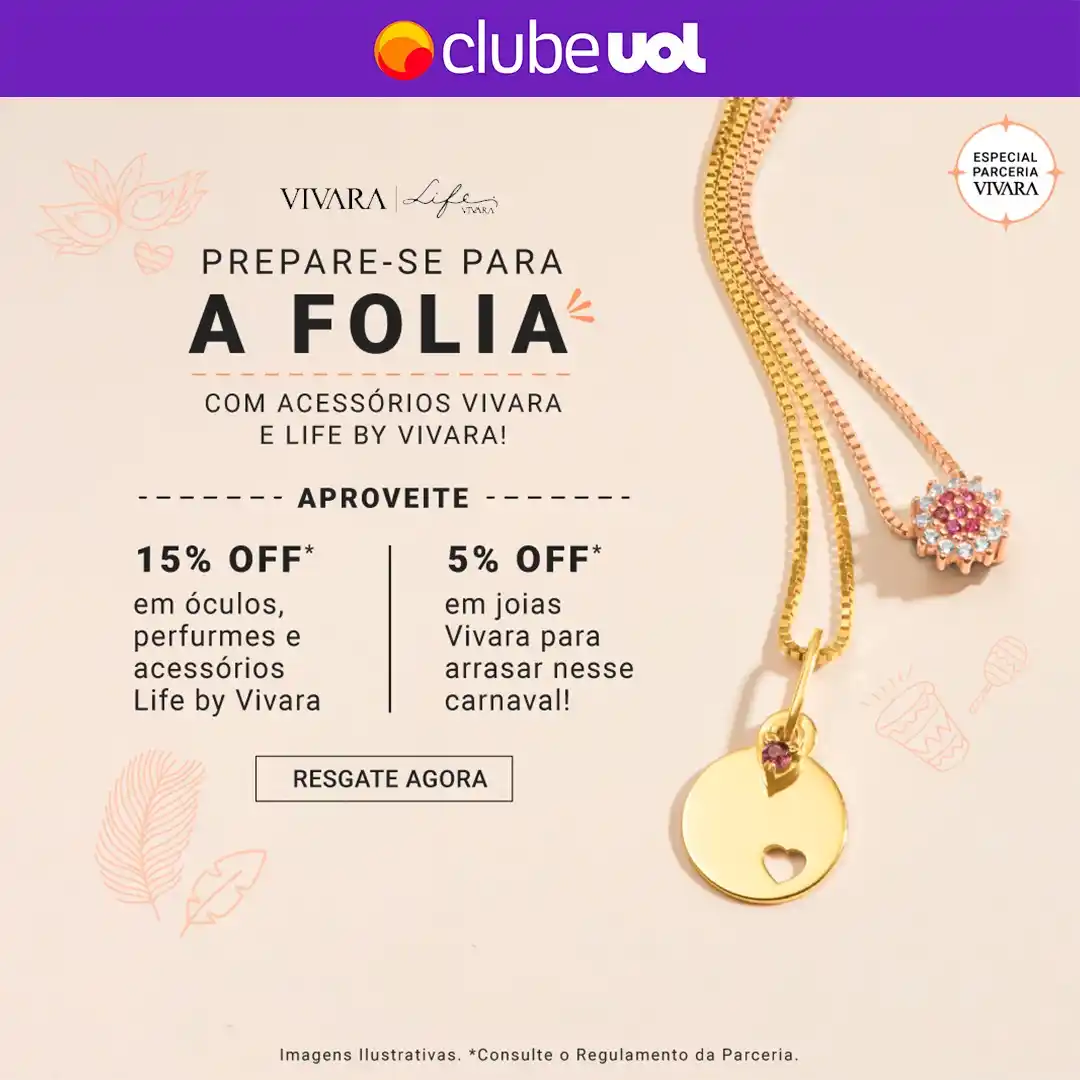 Image from UOL | 👑 Só para assinantes: 🎉 *Caia na folia com acessórios da Vivara!* 🎉 O Clube UOL separou ...
