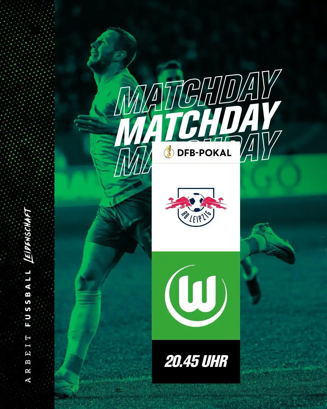 Image from VfL Wolfsburg : Pokalabend in Leipzig! 🔥🏆 ️⚽️ DFB-Pokal ⚔️ RB Leipzig 🏟️ Red Bull ...