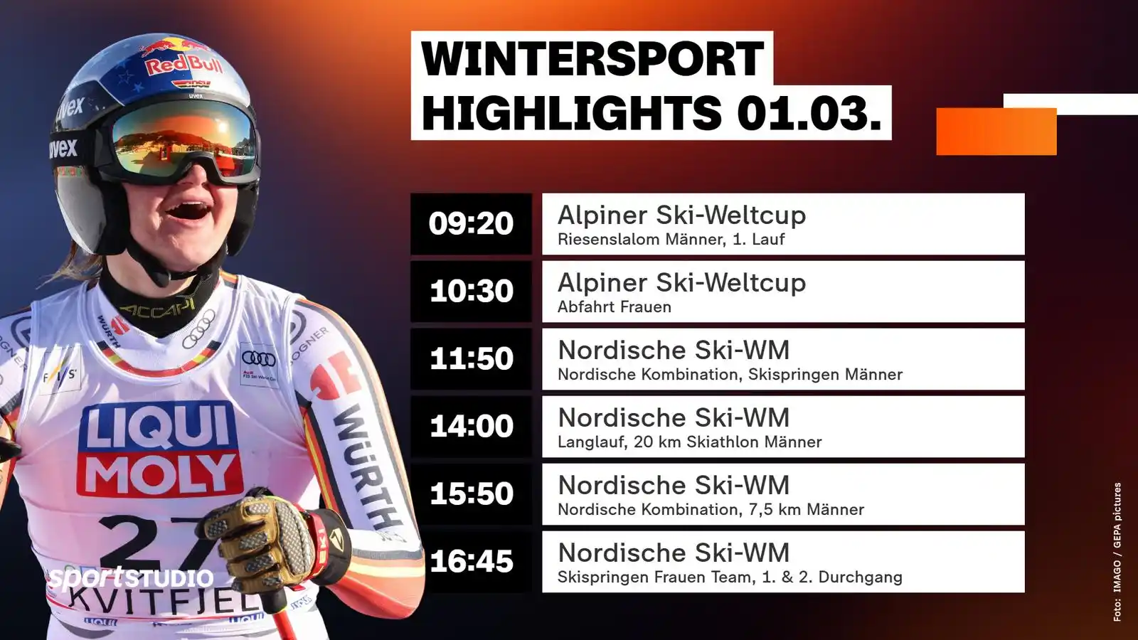 Image from ZDF Sportstudio : ❄️ Mach’s dir gemütlich und genieße den ganzen Tag Wintersport im ZDF ...