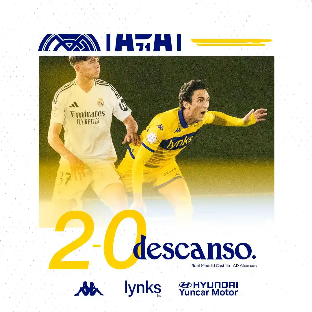 Image from A.D. Alcorcón : DESCANSO | Nos vamos a vestuarios ⚪️ 2-0 💛 <a class="text-blue-500 ...