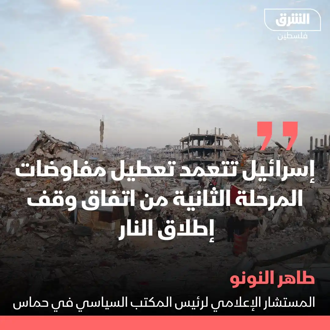 Image from الشرق فلسطين: اتهم المستشار الإعلاميّ لرئيس المكتب السياسي في حماس طاهر النونو في تص...