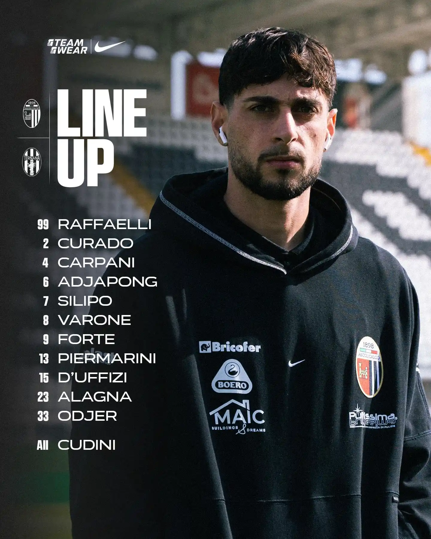 Image from Ascoli Calcio: 𝑪𝒐𝒔𝒊̀ in campo per <a class="text-blue-500 hover:underline cursor-...