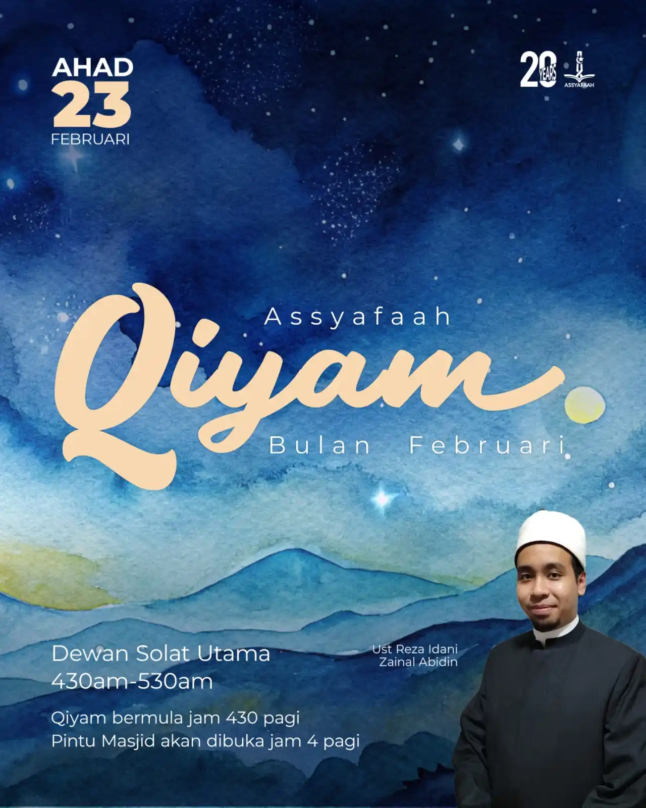 Image from Assyafaah Mosque: 🌙 Qiyam Bulanan Februari di Masjid Assyafaah! 🌙 Assalamualaikum, pa...