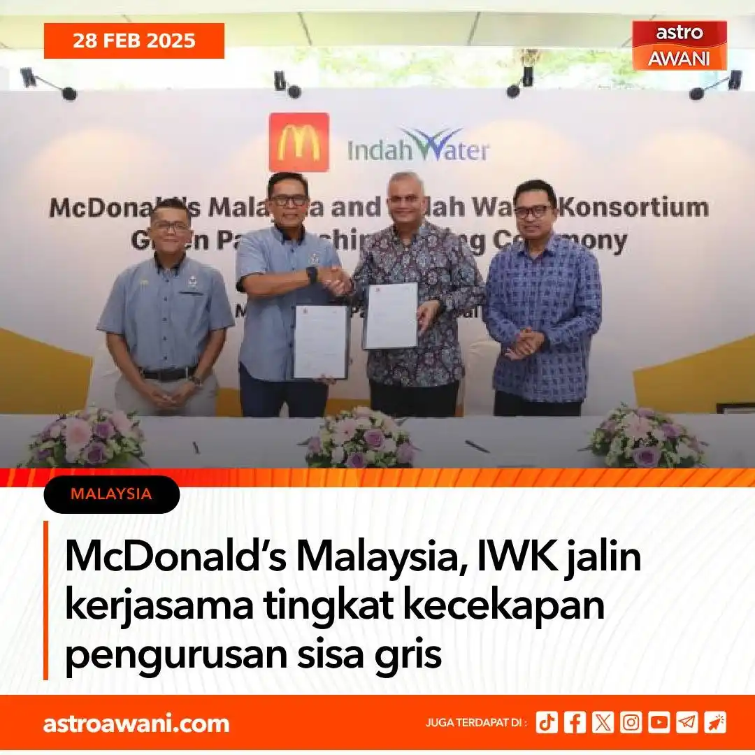 Image from Astro AWANI: McDonald’s Malaysia menjalin kerjasama dengan Indah Water Konsortium (...
