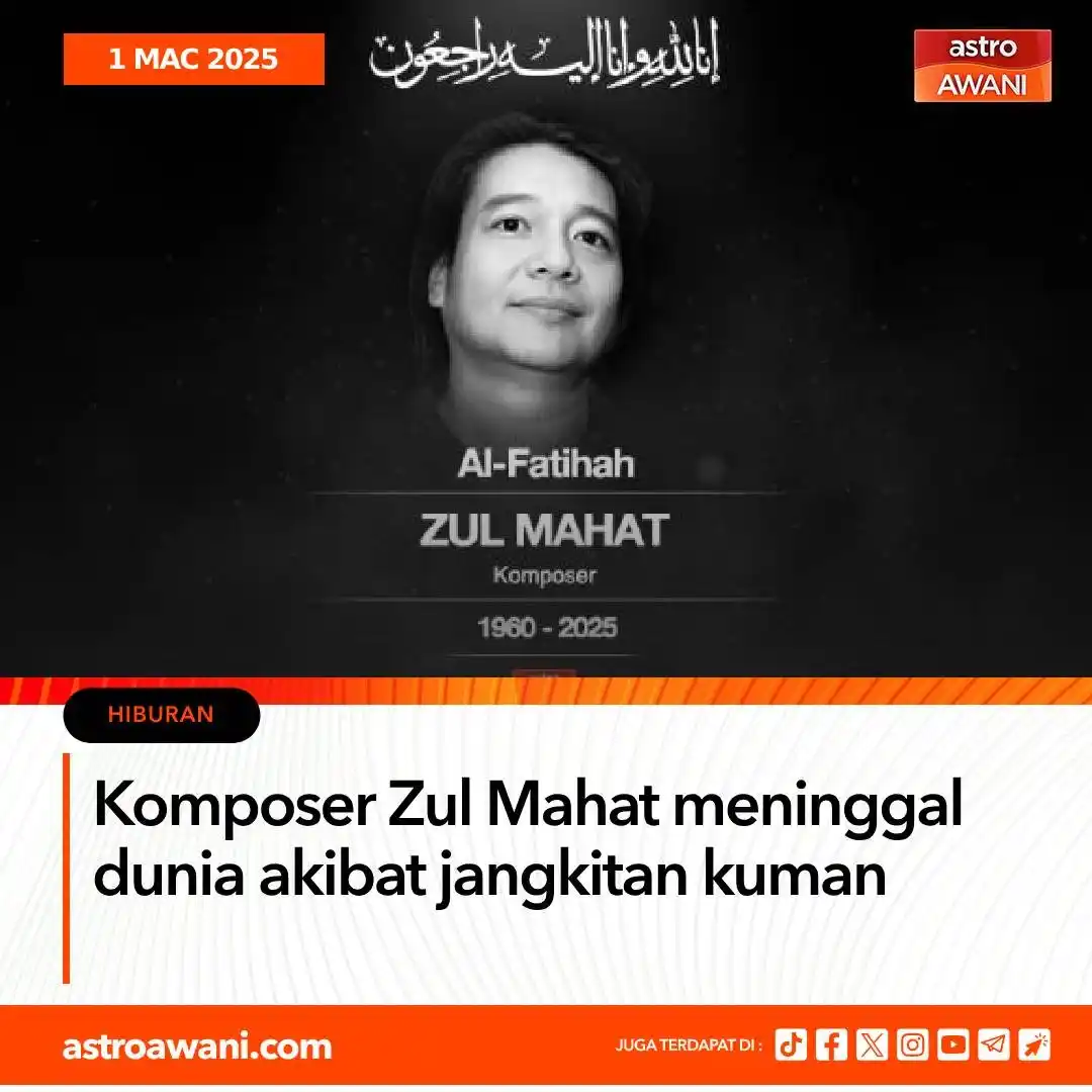 Image from Astro AWANI: Industri muzik tanah air kehilangan seorang lagi bakat besar apabila k...