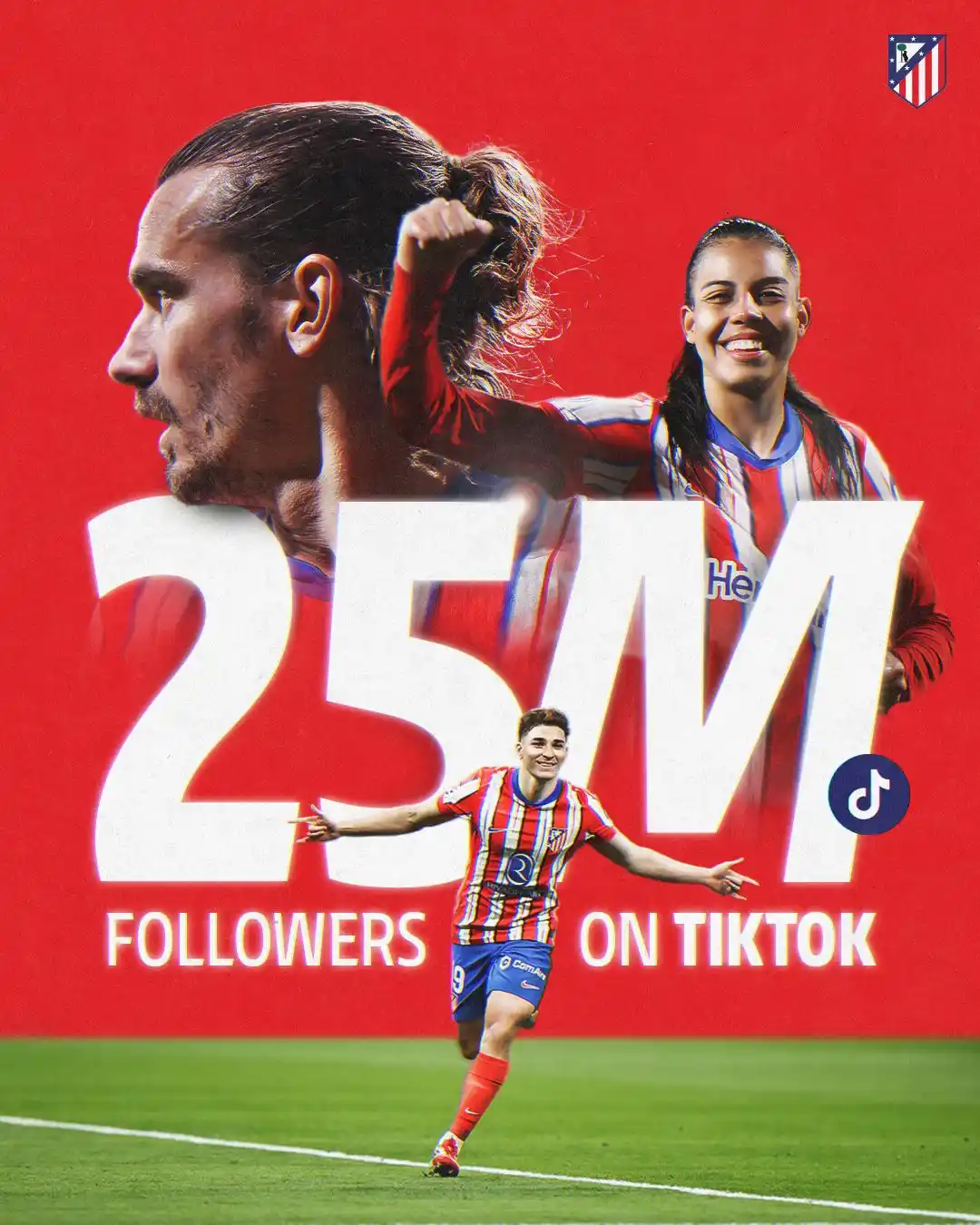Image from Atlético de Madrid: 🎉 ¡Ya somos 25 MILLONES en TikTok! 🎉  Si aún no formas parte de nues...