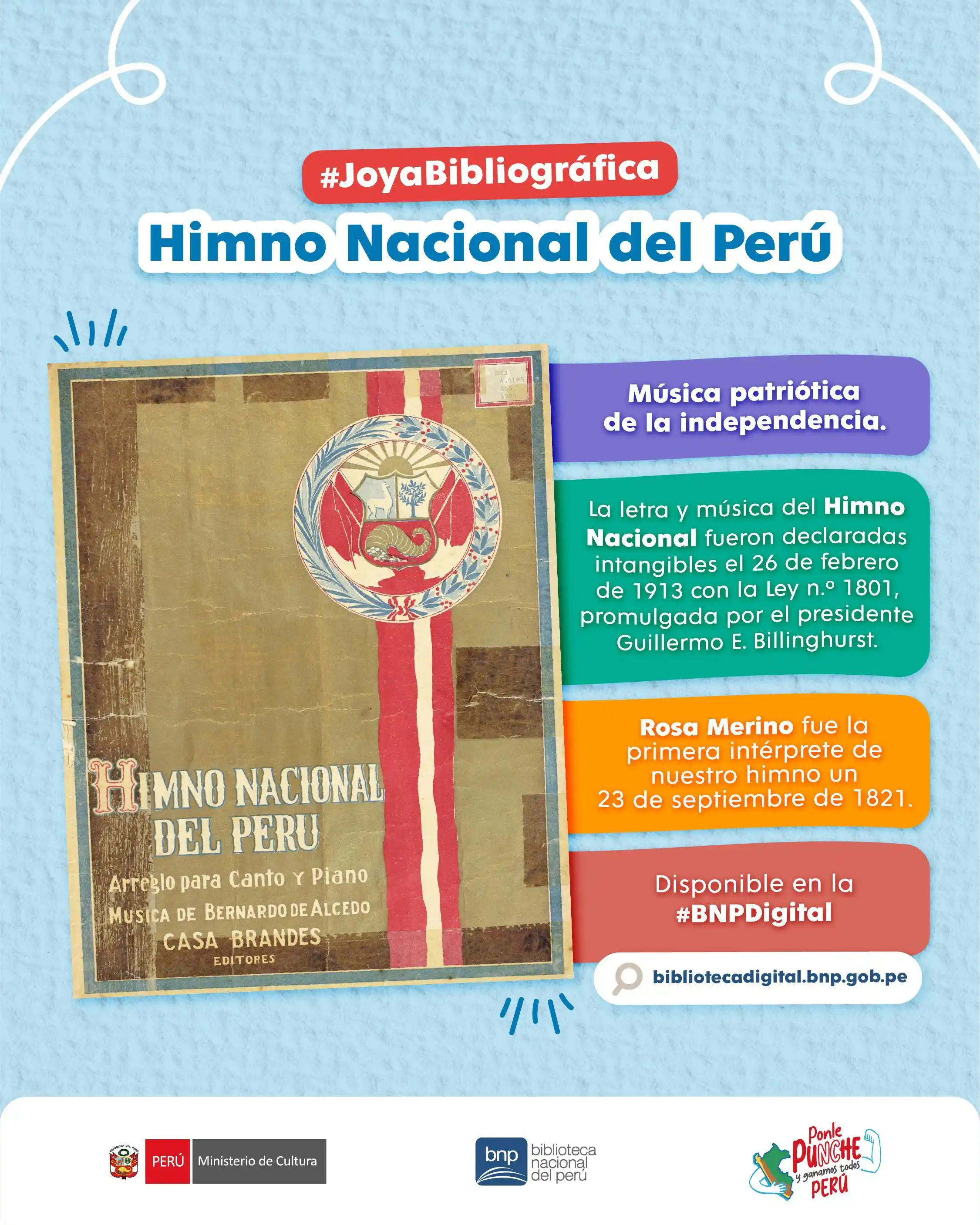 Image from Biblioteca Nacional del Perú: 📜🎶 ¡Un día histórico para nuestra identidad nacional! 🇵🇪✨  El 26 d...