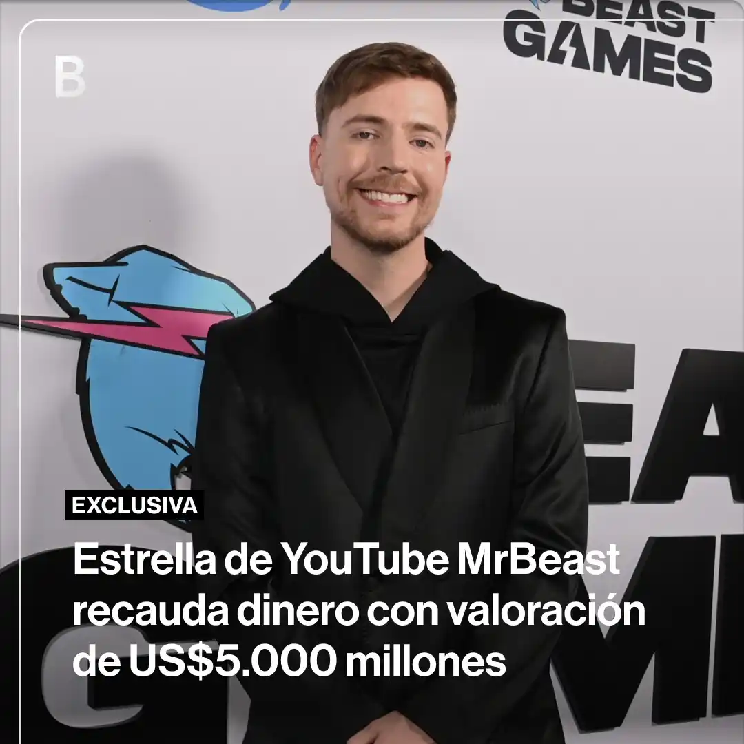 Image from Bloomberg en Español: La estrella de *YouTube MrBeast* está tratando de *recaudar* alrededor...