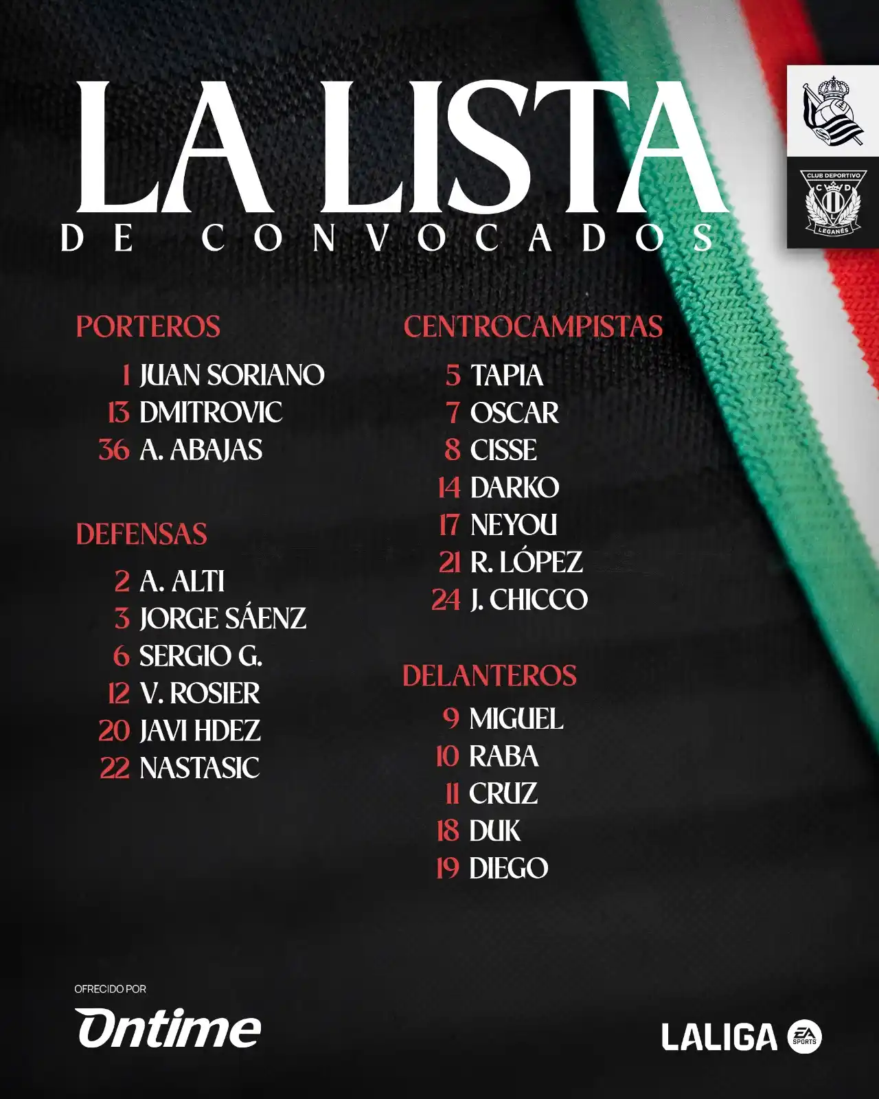 Image from CD Leganés: 📋 Nuestra convocatoria para el <a class="text-blue-500 hover:underlin...