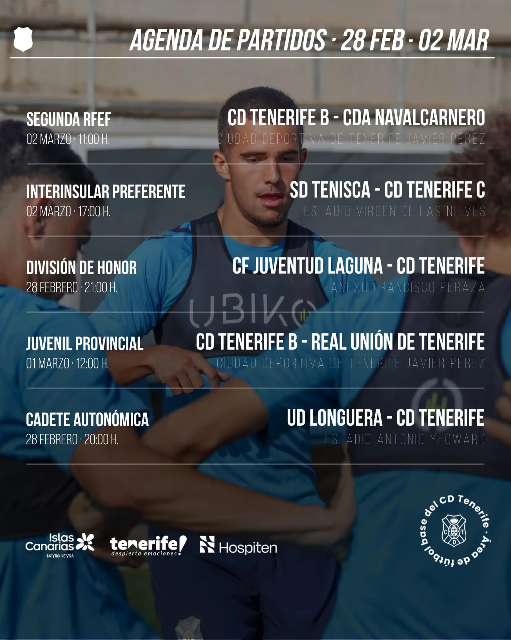 Image from CD Tenerife: 🗓️ Agenda de encuentros de la <a class="text-blue-500 hover:underline...