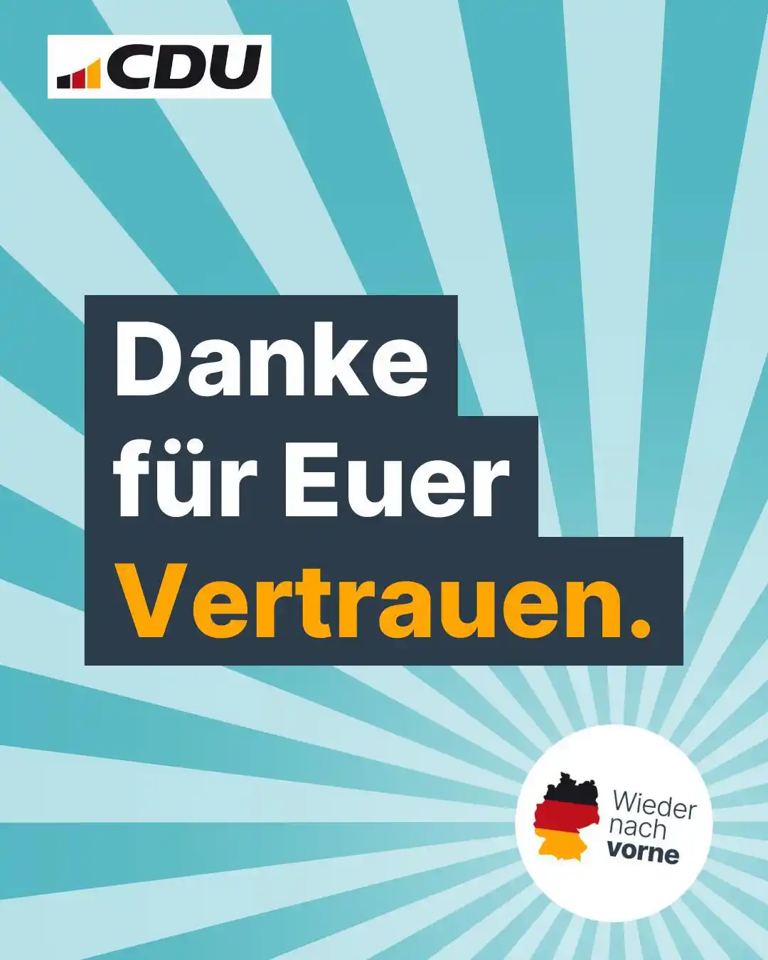 Image from CDU Deutschlands: Danke für Euer Vertrauen, danke für Eure Unterstützung! Die Wählerinne...
