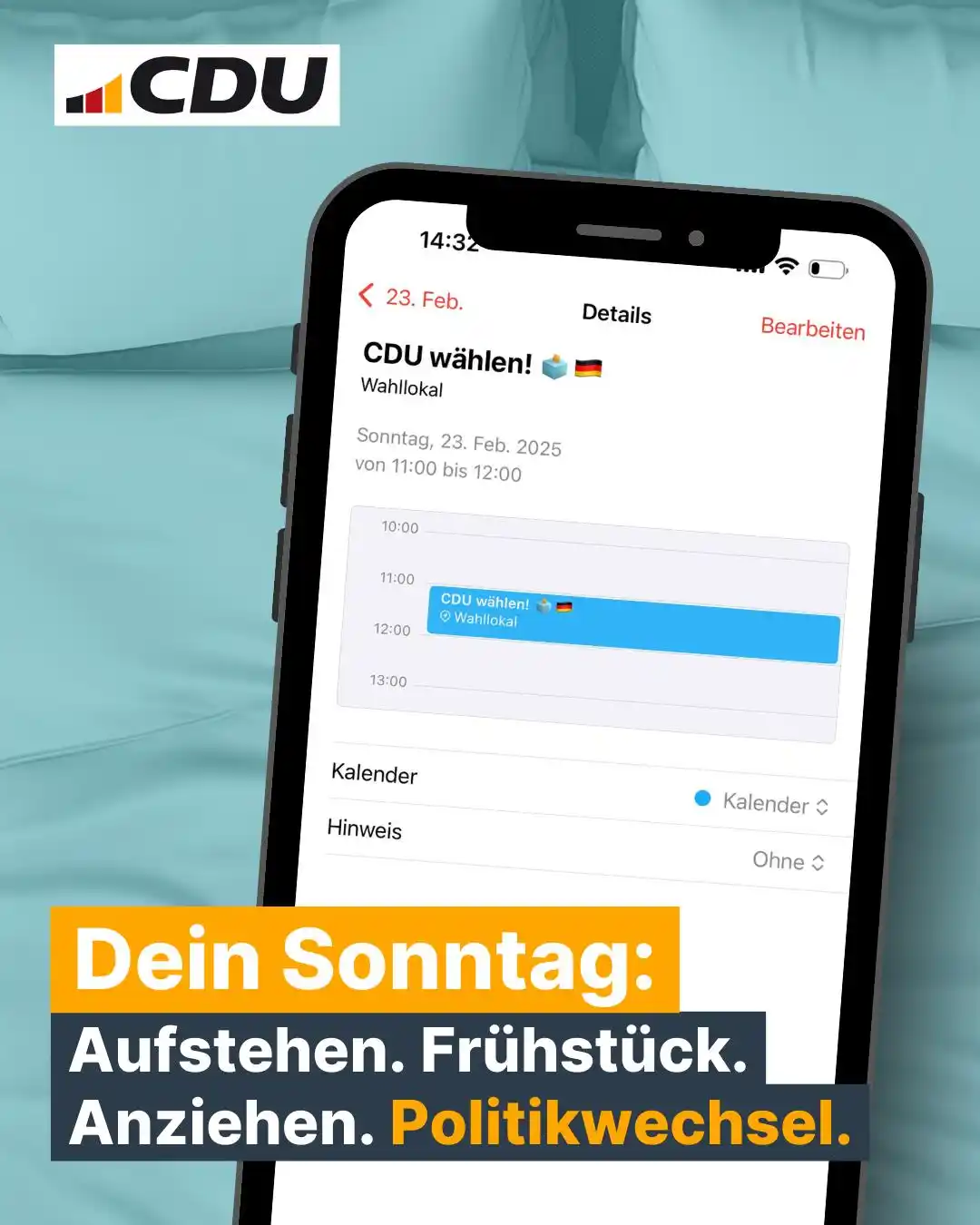 Image from CDU Deutschlands: Die Wahllokale sind geöffnet! Und es geht heute um viel: Aufschwung od...