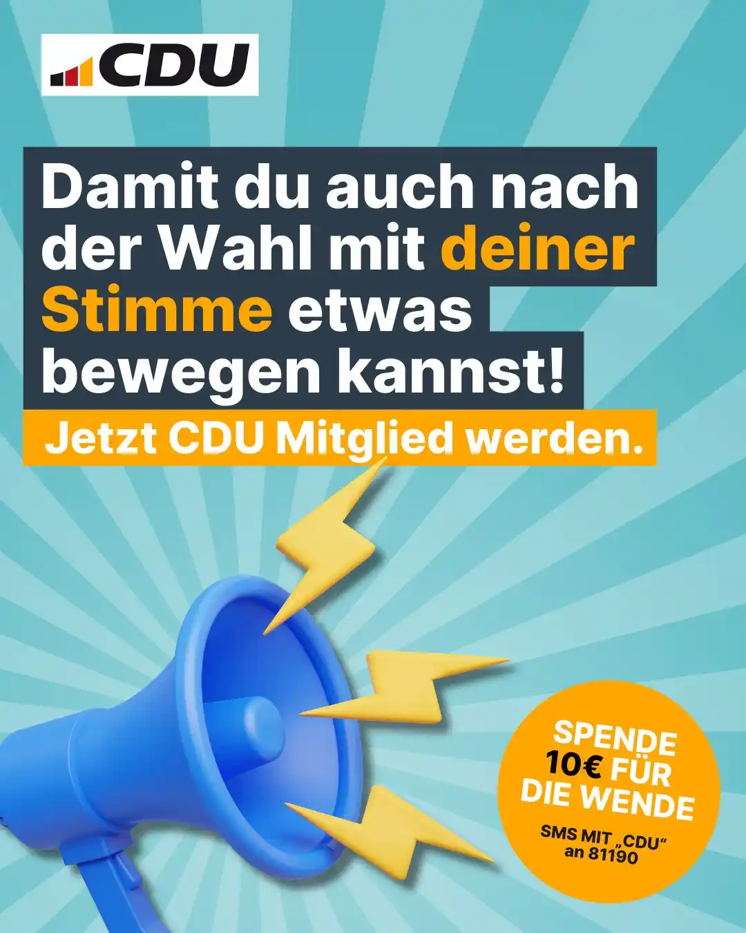 Image from CDU Deutschlands: Du sprühst vor Ideen? Du willst anpacken für deine Heimat? Du willst d...