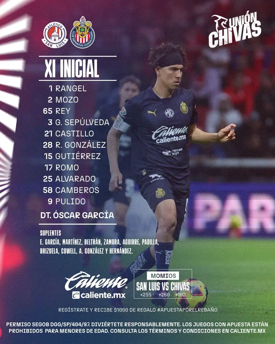 Image from CHIVAS: 🇫🇷 ¡LA ALINEACIÓN DEL REBAÑO SAGRADO CON LA QUE BUSCARÁN SUMAR 3 PUN...