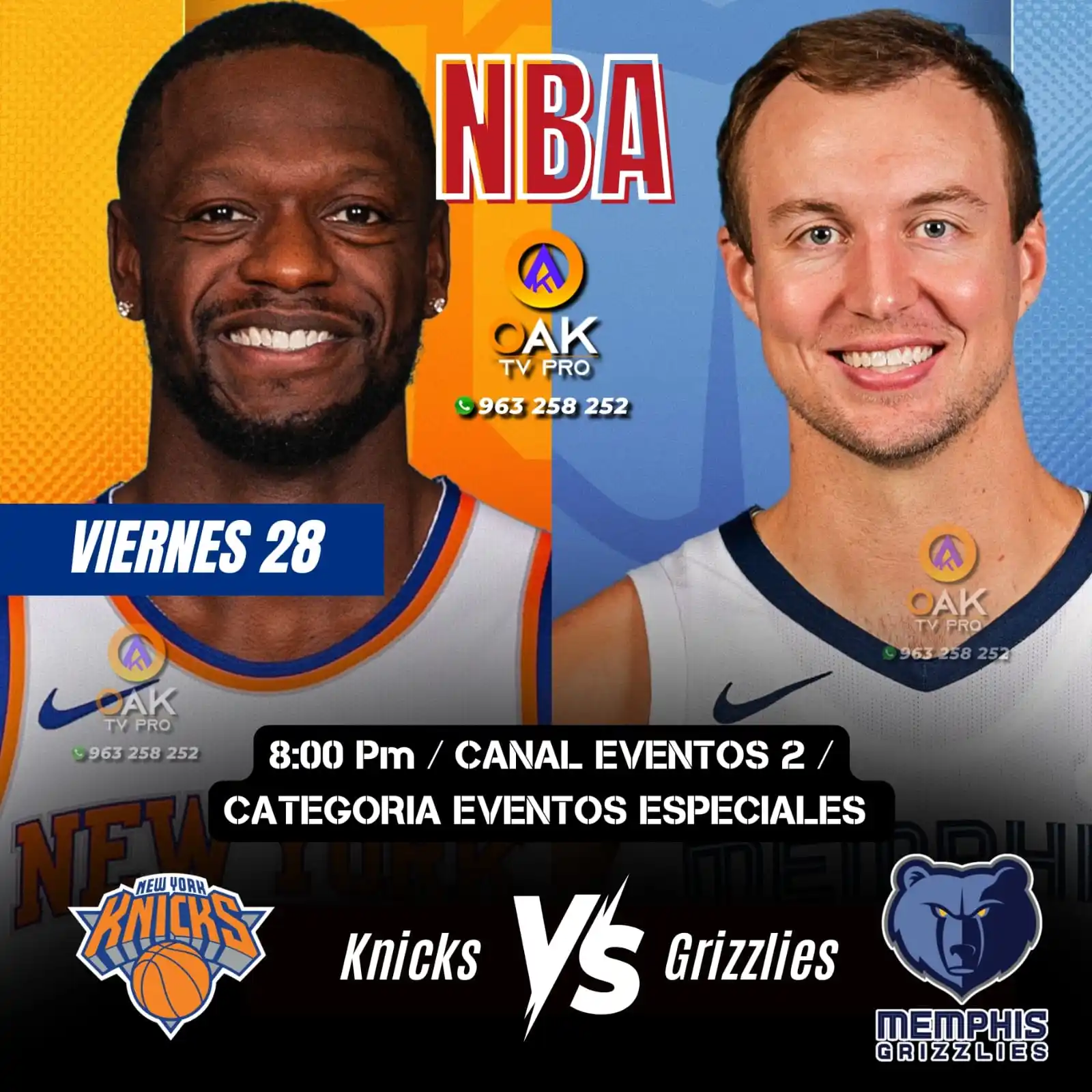 Image from FLYER EVENTOS OAK TV PRO: Knicks vs Grizzlies...