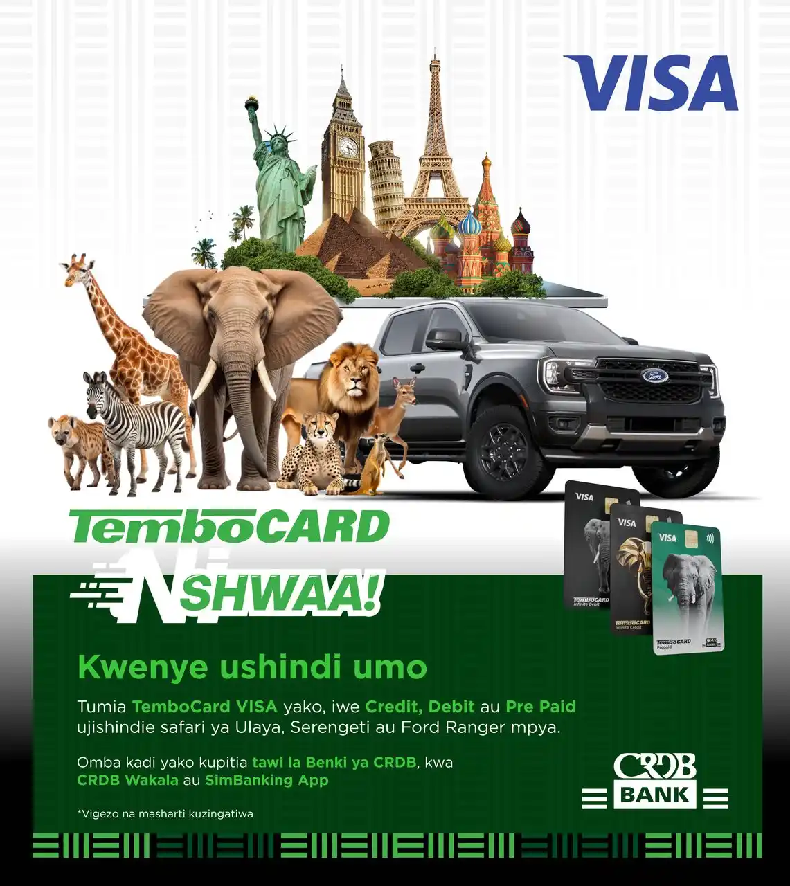 Image from CRDB Bank Plc: Kwenye ushindi na wewe umo! 💳 Umo kwenye nafasi ya kushinda safari y...