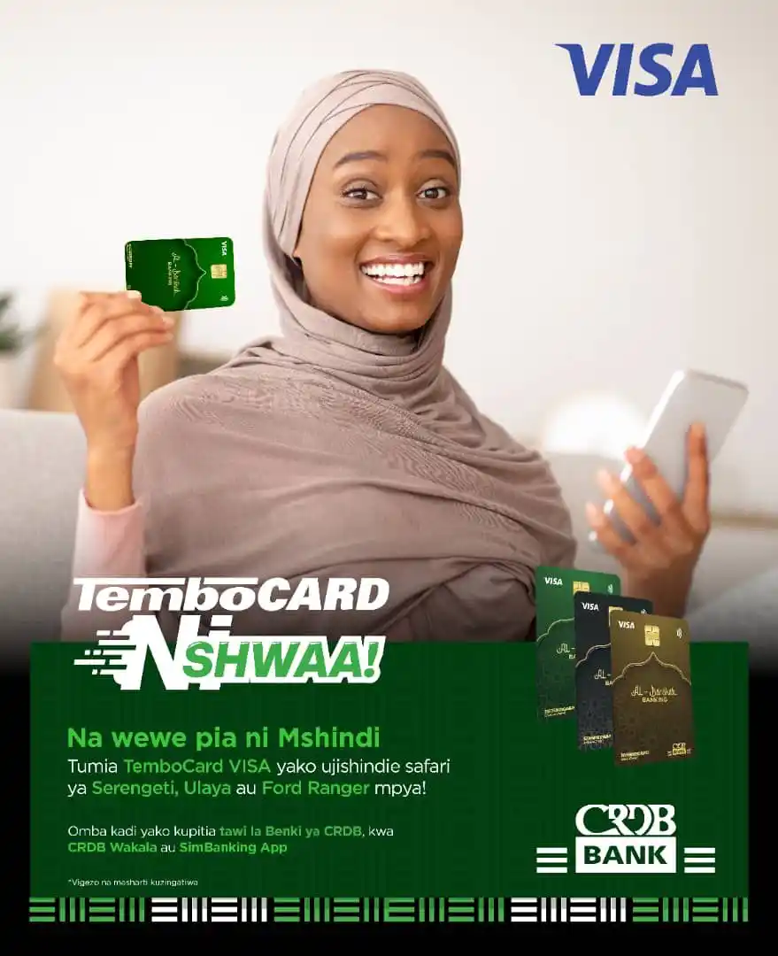 Image from CRDB Bank Plc: Kila TemboCard 💳Visa ni Shwaaari Fanya shopping🛍️ zako zote kama vi...