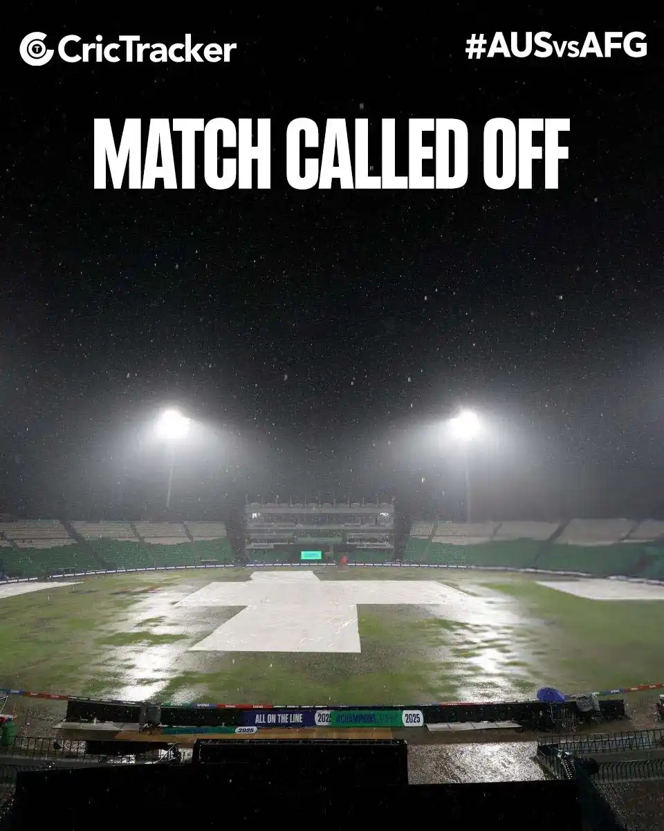 Image from CricTracker: AUSvAFG: Match is officially called off due to a wet outfield. Afghan...