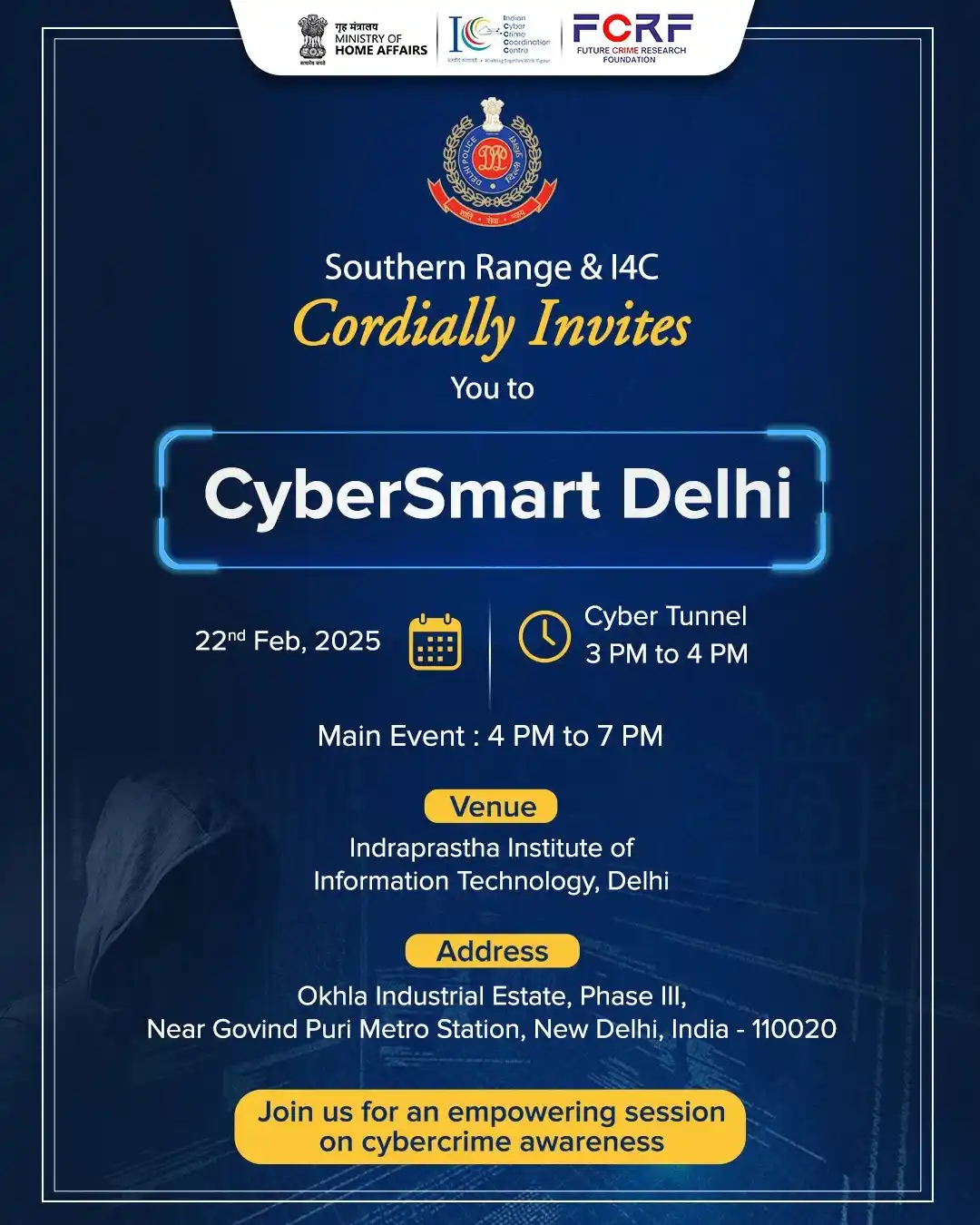 Image from CyberDost I4C: Attention! Join us for the "CyberSmart Delhi" event! Learn to identi...