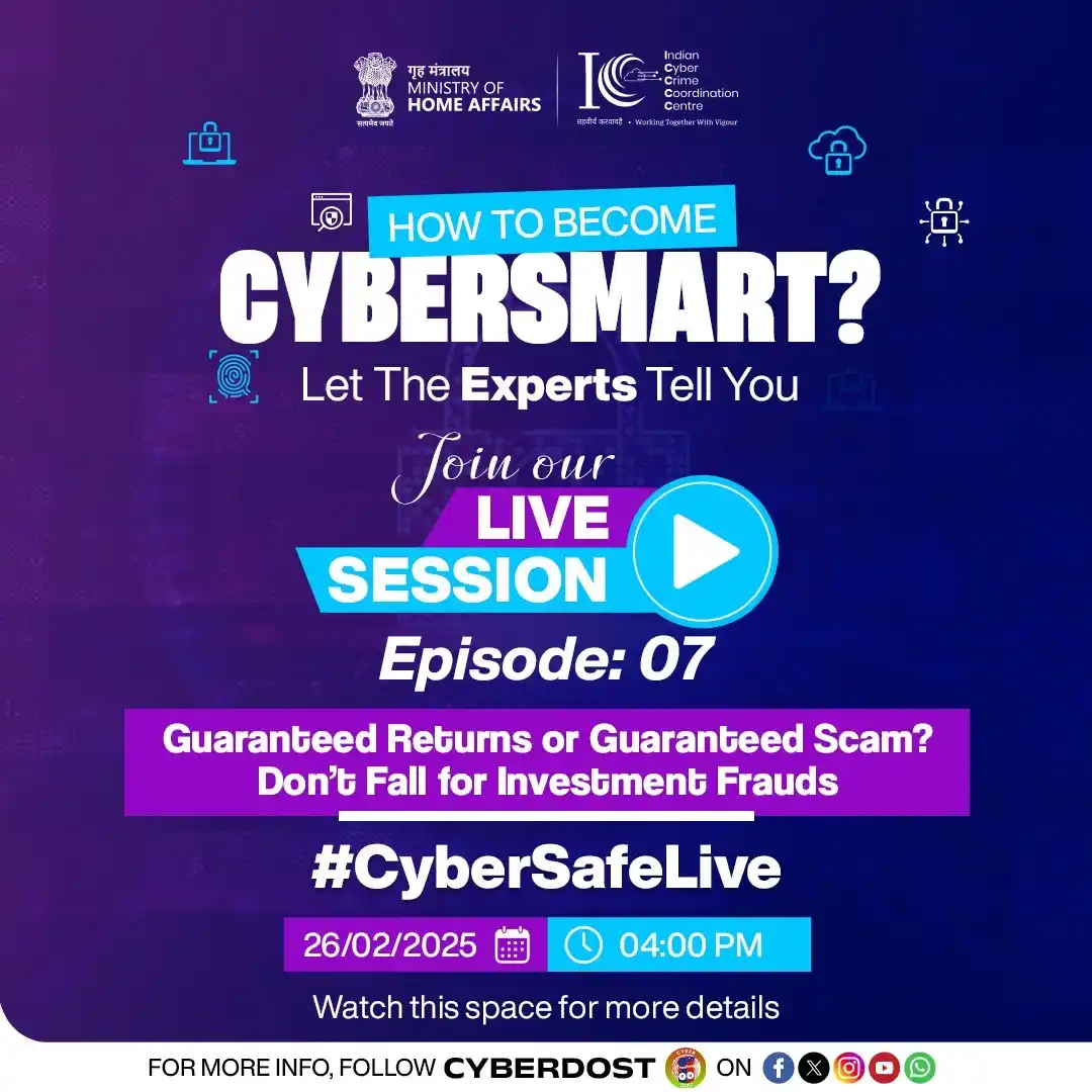 Image from CyberDost I4C: Join us for an enlightening session with our expert, Sh. Ankush Mishra...