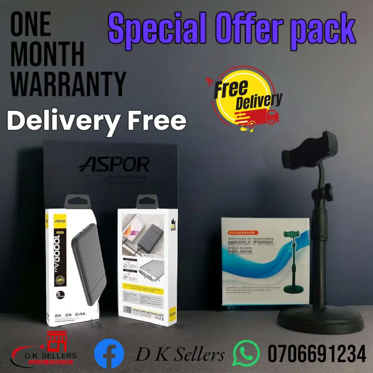 Image from D K Sellers: *🤗 ඔන්න සුපිරිම වාසියක් ❤️* *Oraginal Aspor Power bank*/ Phone Hold...