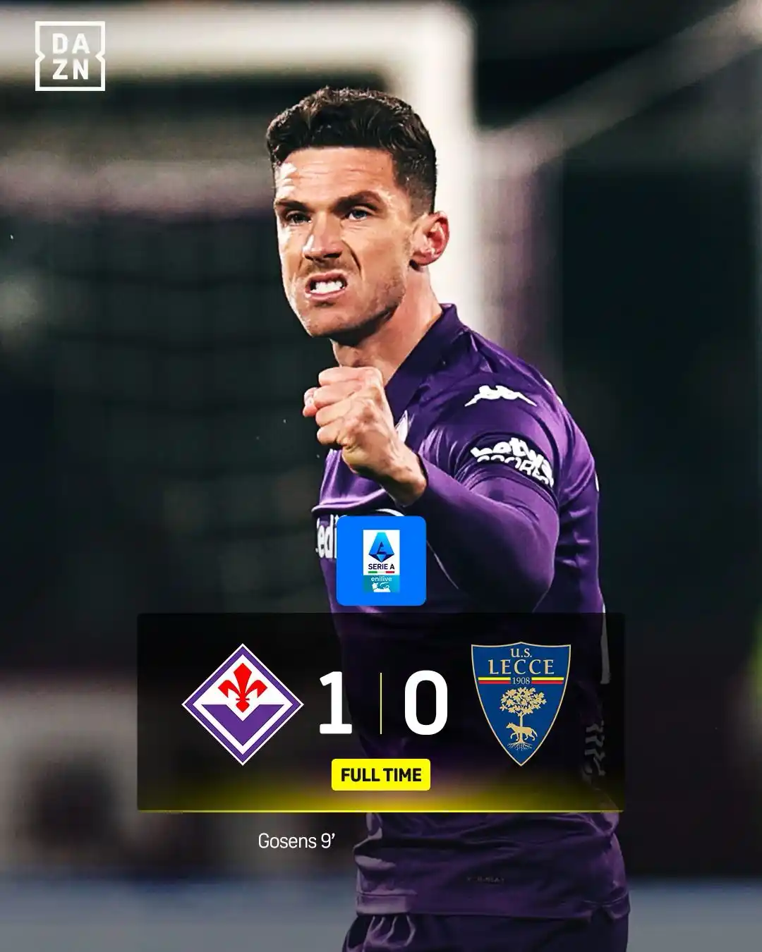 Image from DAZN Italia: Alla Fiorentina basta Robin Gosens 💜 Per tornare alla vittoria dopo t...