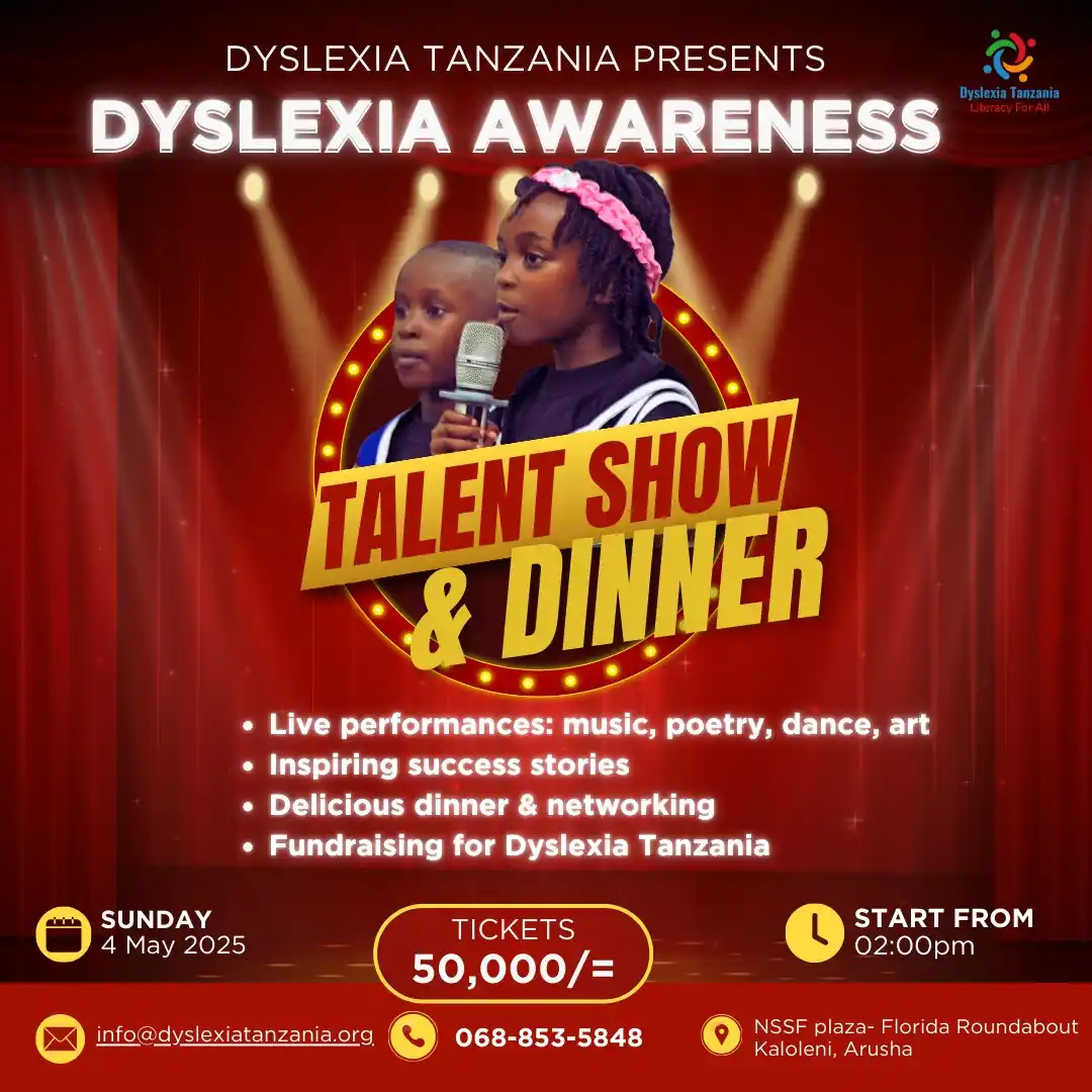 Image from Dyslexia Tanzania: Get ready for an unforgettable evening at the Dyslexia Tanzania Talent...