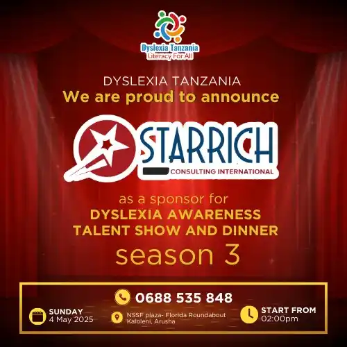Image from Dyslexia Tanzania: 🚀Big News!🚀 We have got an amazing sponsor on board for our Dyslexia...