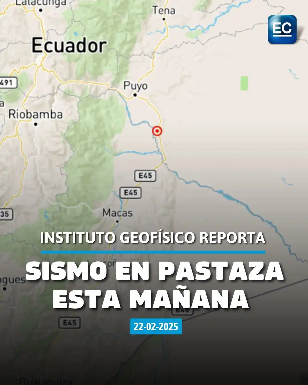 Image from El Comercio: Sismo en Pastaza la mañana de este 22 de febrero. 🌍📊👇 https://www.e...