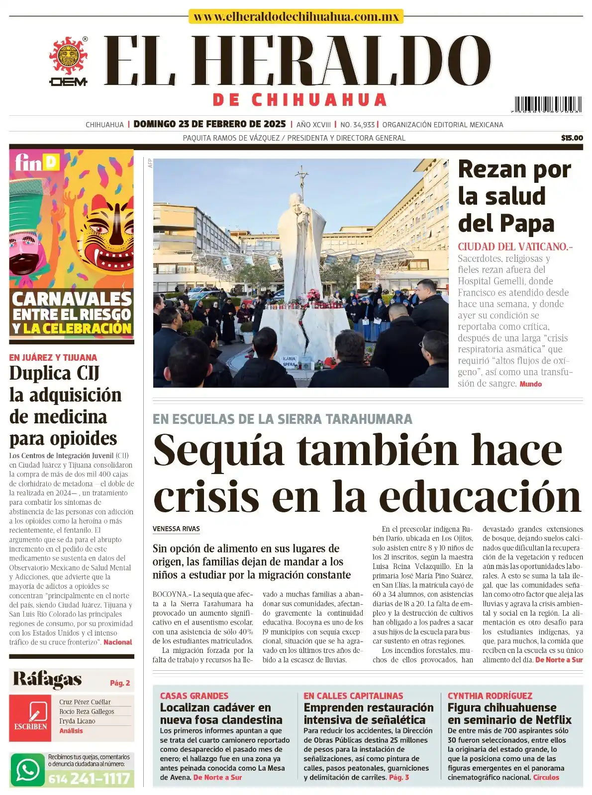 Image from El Heraldo de Chihuahua: ☀️ *¡Buenos días!*  🌡️ *Temperatura para hoy* Mínima 3°C | Máxima 24°...
