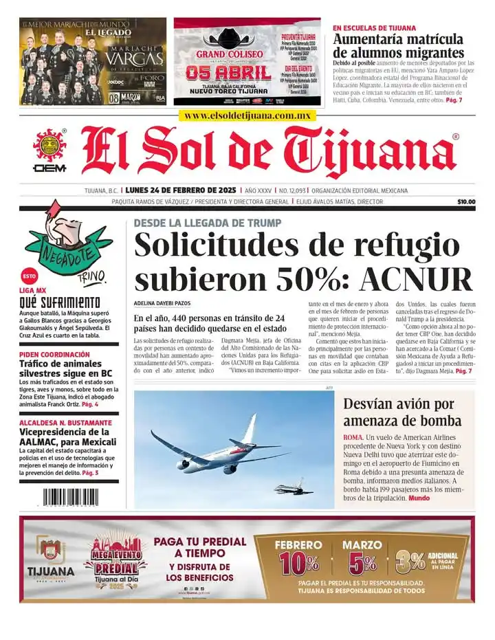 Image from El Sol de Tijuana: *¡Buenos días, lectores!* 🌞 Les compartimos la información más relev...