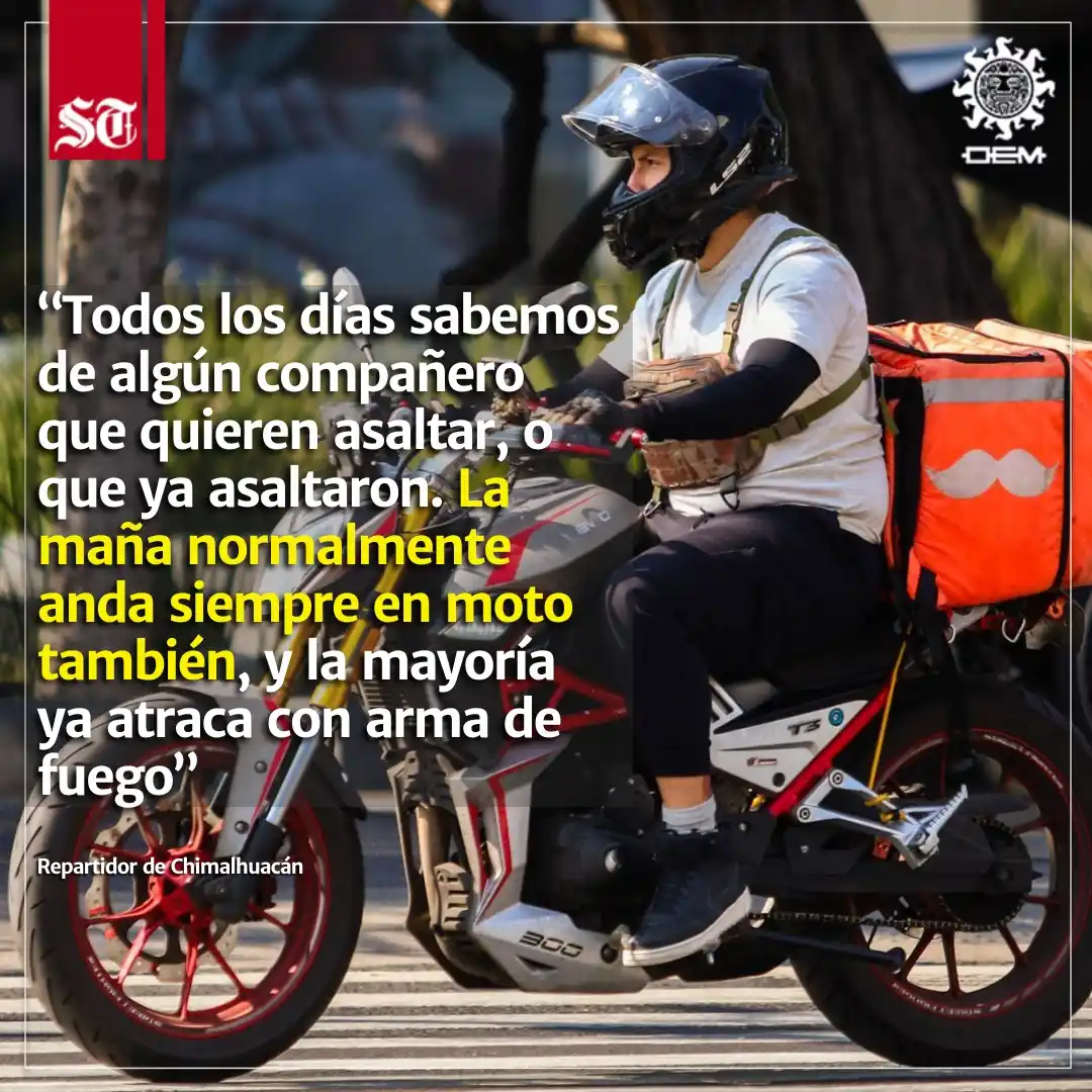 Image from El Sol de Toluca: 😔🏍️ Decenas de repartidores de comida por aplicación que laboran en ...