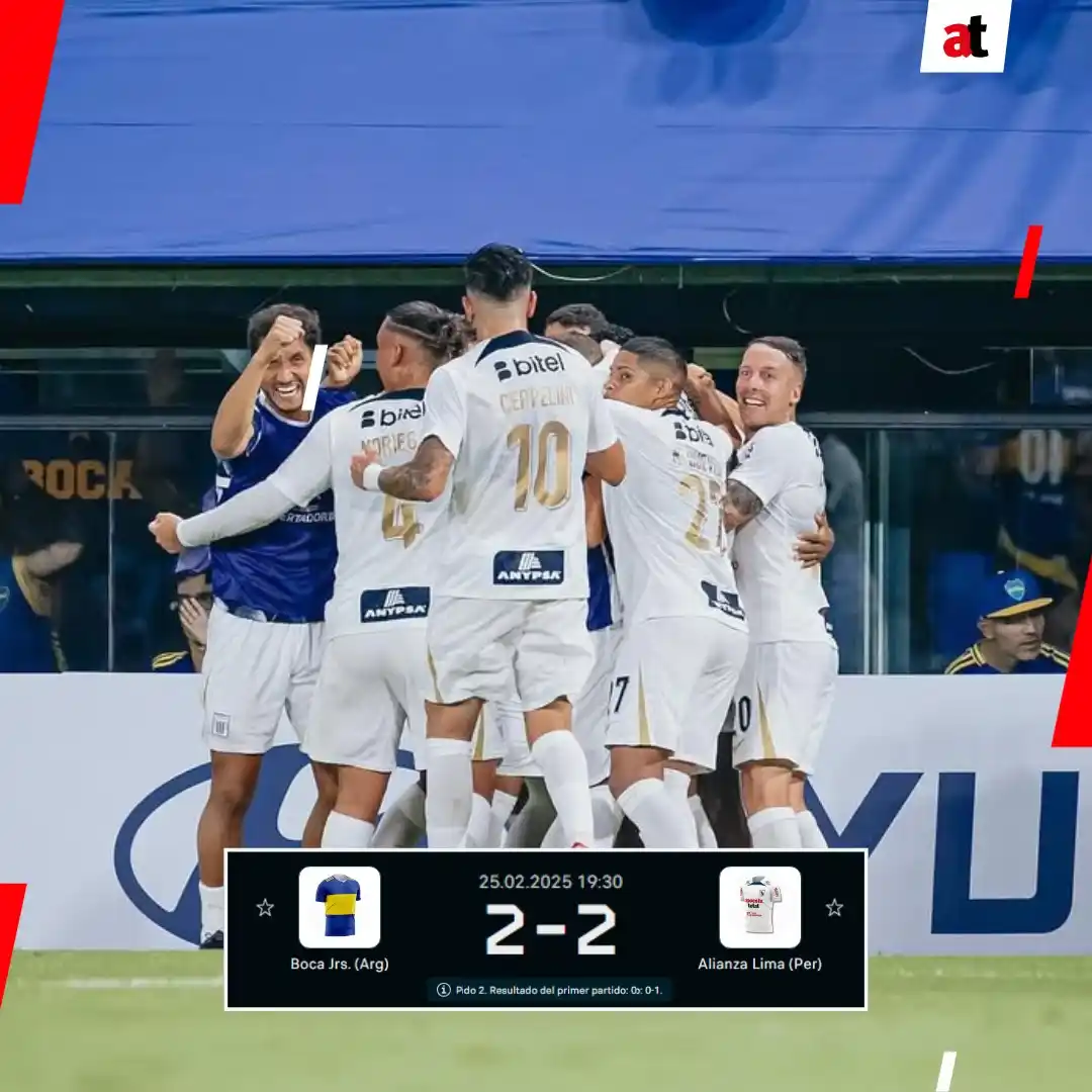 Image from El Tío AT: ¡Alianza Lima 𝗘𝗟𝗜𝗠𝗜𝗡𝗢́ 𝗔 𝗕𝗢𝗖𝗔 en la Bombonera! 🇵🇪⚽...
