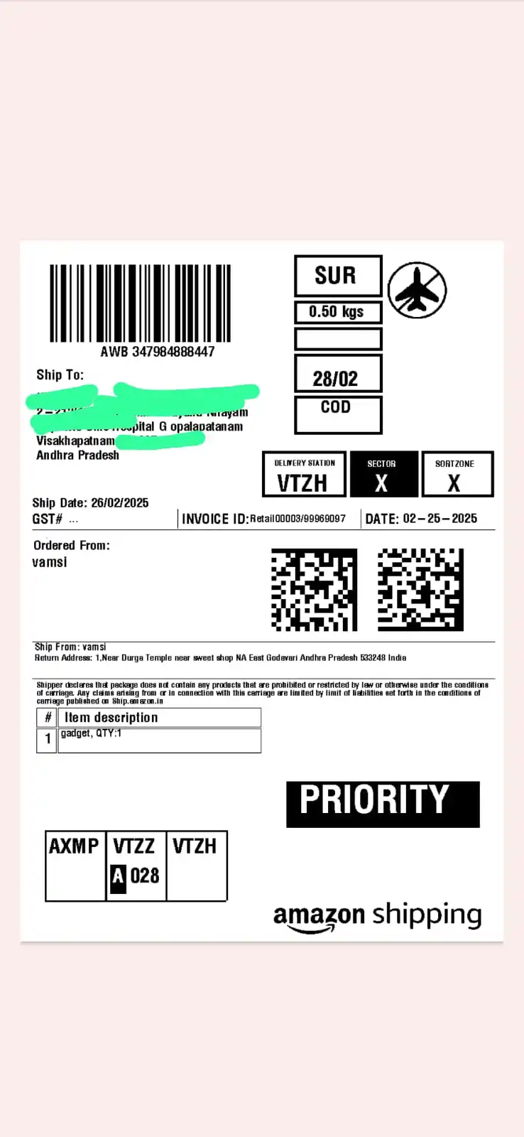 Image from Emergency Updates: Thanks for placing the order and placing the trust after some months ...