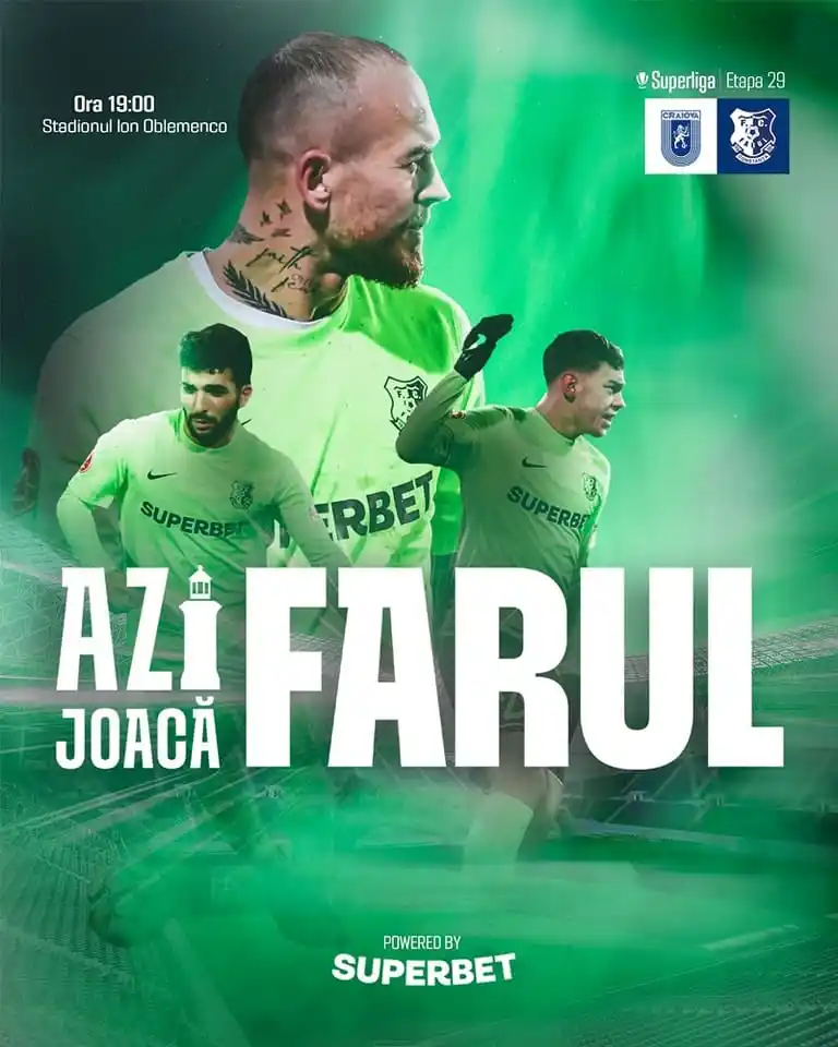 Image from Farul Constanța: Zi de Farul în deplasare 🏴 🆚️ Universitatea Craiova, ⌚️1...