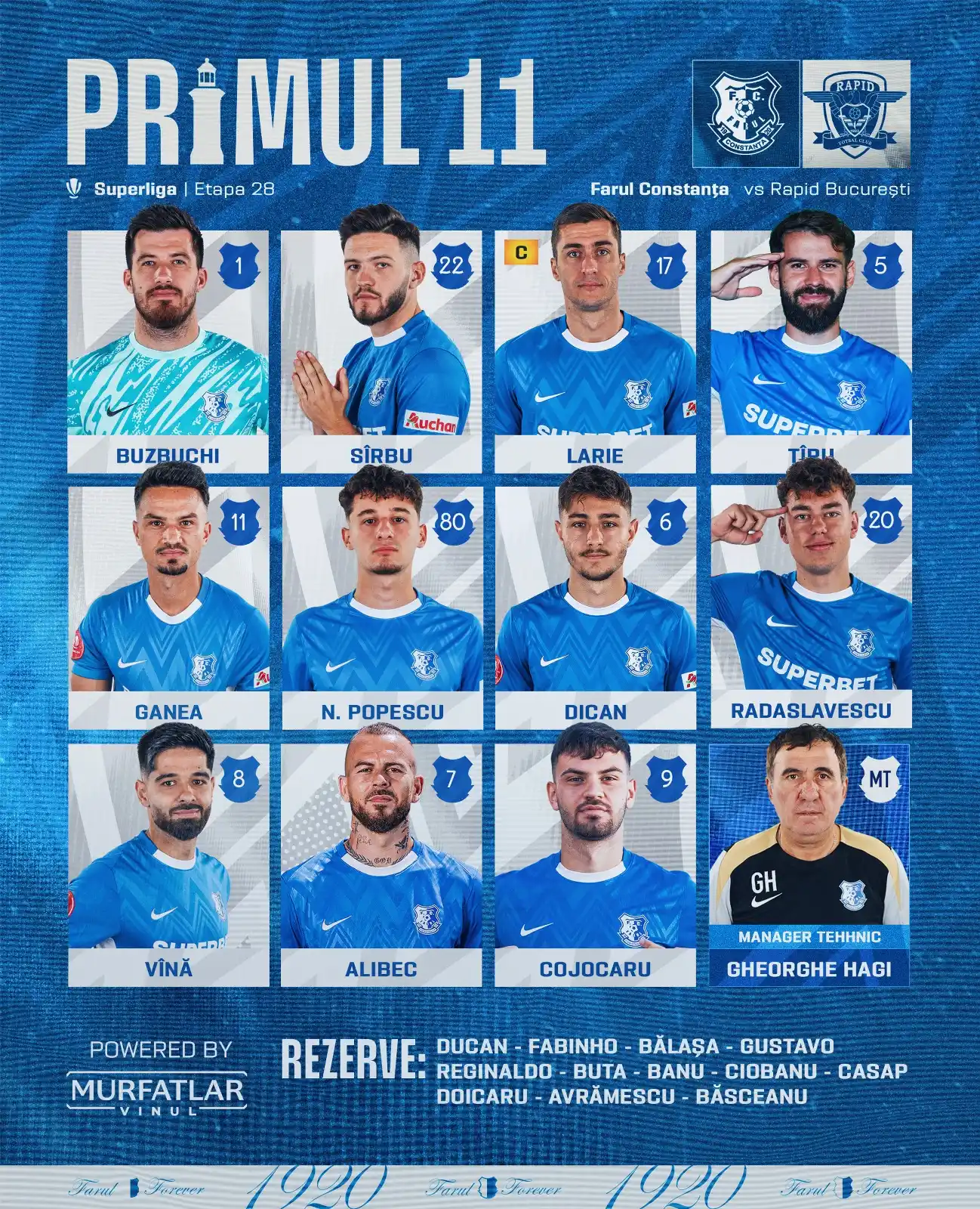 Image from Farul Constanța: 🏴 Primul 11 🆚️ Rapid. <a class="text-blue-500 hover:un...