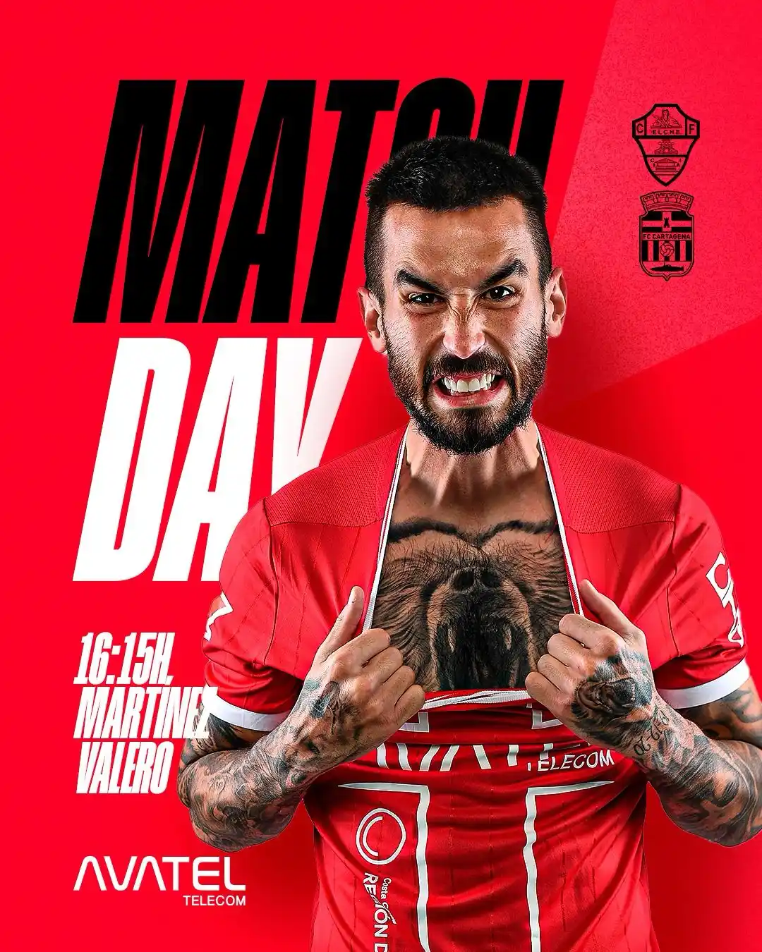 Image from FC Cartagena: 🤍🖤 MATCHday ¡Día de Efesé!  🛜 @AvatelTelecom  <a class="text-blue-5...